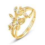 S925 Sterling Silver Gold-Plated Ring Set with Natural Peridot (Copy)
