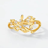 S925 Sterling Silver Gold-Plated Ring Set with Natural Peridot (Copy)