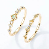 S925 Sterling Silver Gold-Plated Opal Ring Set