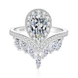 Moissanite S925 Sterling Silver Teardrop Ring