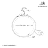 S925 Sterling Silver Flat Snake Chain Bracelet