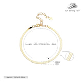 S925 Sterling Silver Flat Snake Chain Bracelet