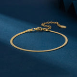 S925 Sterling Silver Flat Snake Chain Bracelet
