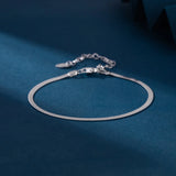 S925 Sterling Silver Flat Snake Chain Bracelet