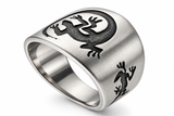 Tapered Lizard Burnished .925 Sterling Silver Band