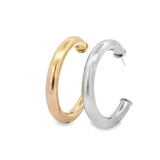 Gold Filled 18K 7mm Thick Chunky Open 50mm Hoop Earrings (J215)