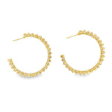 Gold Filled 18K Rectangle CZ Paved Hoop Earrings (L133A)