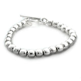 Ball 6mm Hammered Sterling Silver Bracelet