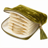 Velvet Travel Jewelry Pouch Portable Zippered Dustproof Storage Bag for Rings Earrings Bracelets Soft Organizer