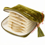 Velvet Travel Jewelry Pouch Portable Zippered Dustproof Storage Bag for Rings Earrings Bracelets Soft Organizer