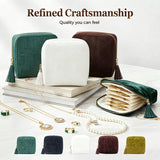 Velvet Travel Jewelry Pouch Portable Zippered Dustproof Storage Bag for Rings Earrings Bracelets Soft Organizer