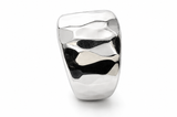Hammered 14mm Dome Sterling Silver Ring - Size 8
