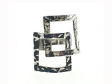 Hammered Cut out Square Sterling Silver Ring