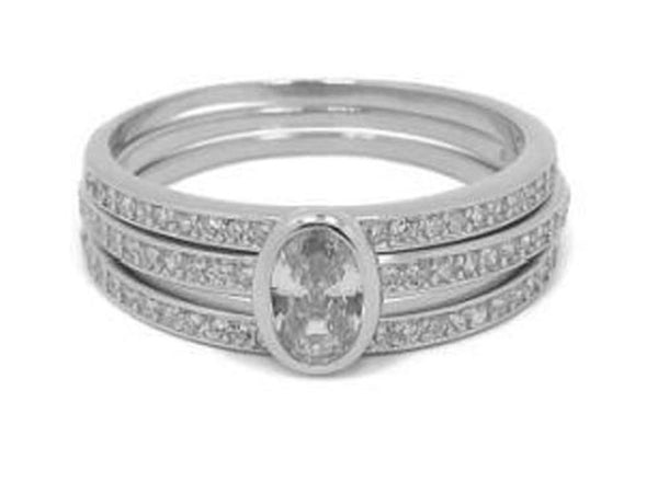 Cubic Zirconia Stacking .925 Sterling Silver Ring - Essentially Silver Jewelry