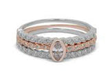 Rose Gold Plated Middle Cubic Zirconia Sterling silver Ring - Essentially Silver Jewelry