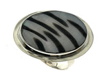 Zebra Shell Round Sterling Silver Ring