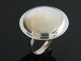 Mother of Pearl Framed Sterling Silver Ring - Essentially Silver Jewelry