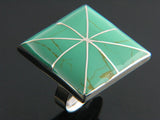 Turquoise Square .925 Sterling Silver Ring - Essentially Silver Jewelry