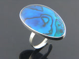 Paua Blue Dyed 9.25 Sterling Silver Ring - Essentially Silver Jewelry