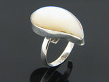 Mother of Pearl Comma Sterling Silver Ring - Essentially Silver Jewelry