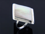 Mother of Pearl Diamond Shaped Sterling Silver Ring - Essentially Silver Jewelry