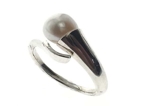 Pearl End Sterling Silver Wrap Ring - Essentially Silver Jewelry