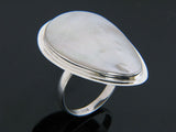 Mother of Pearl Teardrop Sterling Silver Ring - Essentially Silver Jewelry