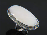 Mother of Pearl Oval Sterling Silver Ring - Essentially Silver Jewelry