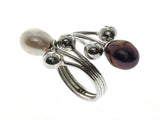 Pearl .925 Sterling Silver Wrap Ring - Essentially Silver Jewelry