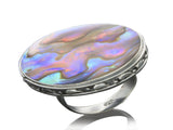 Paua Round .925 Sterling Silver Ring - Essentially Silver Jewelry