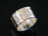 Hammered 11mm Sterling Silver Band - Essentially Silver Jewelry