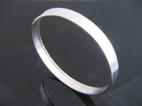 Round Flat 9mm Rimmed Inside .925 Sterling Silver Bangle - Essentially Silver Jewelry