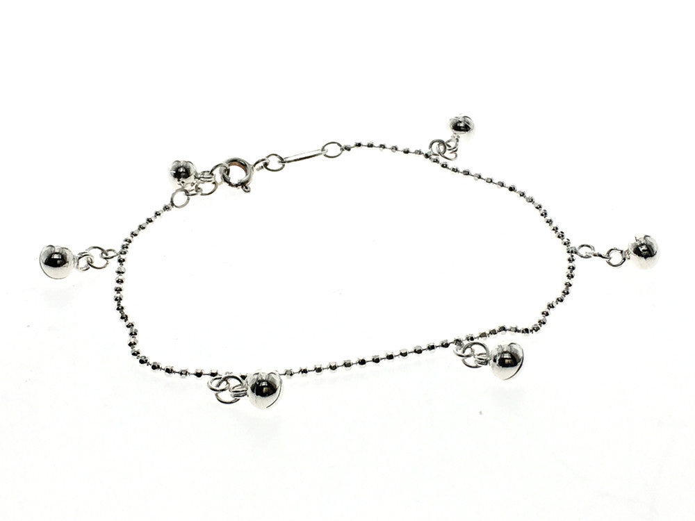 Dainty Jingle Ball Chain Sterling Silver Bracelet - Essentially Silver Jewelry