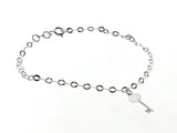 Sparkly .925 Sterling Silver Chain with Key Charm - Essentially Silver Jewelry
