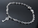 Sparkly .925 Sterling Silver Chain with Key Charm - Essentially Silver Jewelry