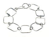 Square .925 Sterling Silver Link Bracelet - Essentially Silver Jewelry