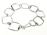 Square .925 Sterling Silver Link Bracelet - Essentially Silver Jewelry