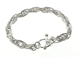 Slanted Curved Link Sterling Silver Bracelet
