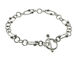 Double Ball Oval .925 Sterling Silver Bracelet - Essentially Silver Jewelry