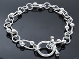 Double Ball Oval .925 Sterling Silver Bracelet - Essentially Silver Jewelry