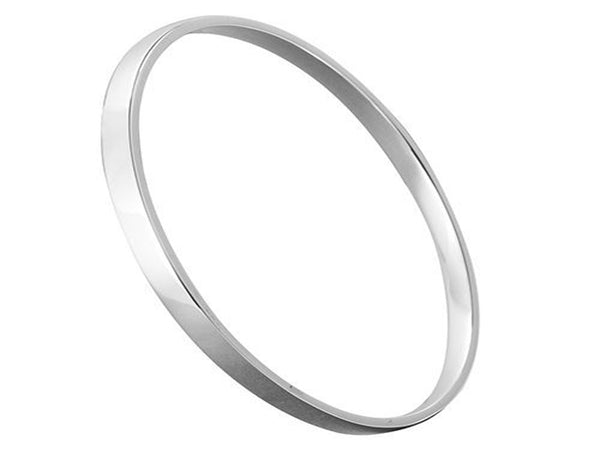 Plain 4mm Band Sterling Silver Bangle - Essentially Silver Jewelry
