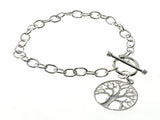 Chain link tree of life sterling silver bracelet - Essentially Silver Jewelry
