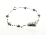 Ball & Heart Sterling Silver Bracelet - Essentially Silver Jewelry