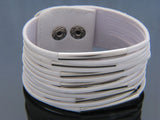 Multi Layer White PU Bracelet - Essentially Silver Jewelry