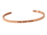 Inspirational Stainless Steel Rose Gold “You got his” Cuff