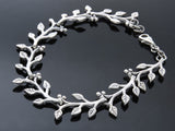 Leaf .925 Sterling Silver Strand Bracelet - Essentially Silver Jewelry