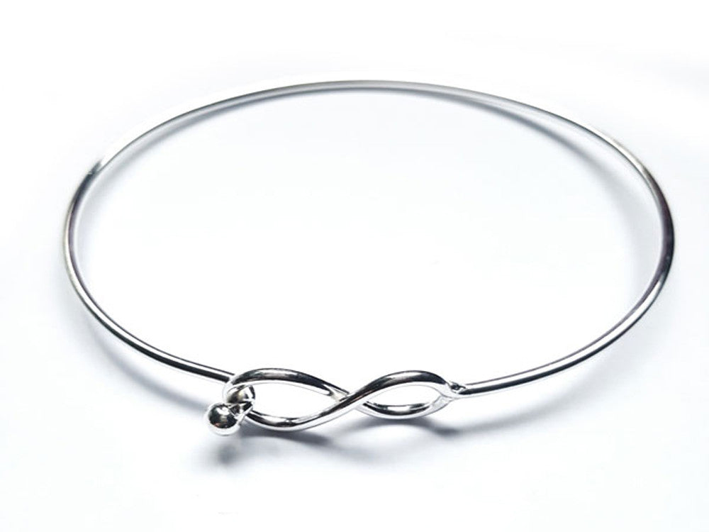 Wire Figure 8 Catch Sterling Silver Bangle - Essentially Silver Jewelry