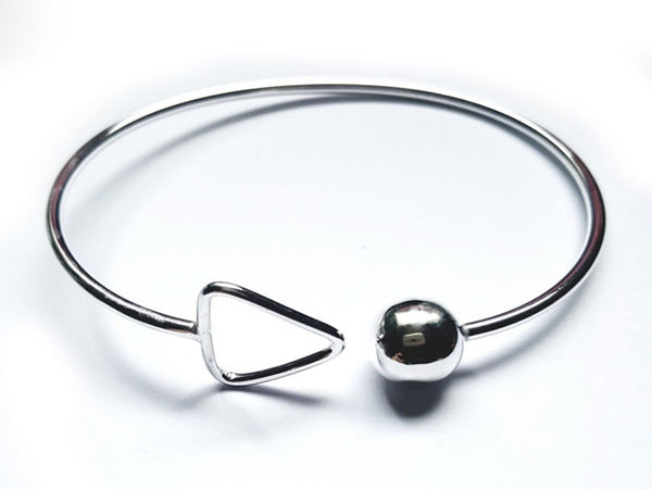 Wire Triangle & Ball Sterling Silver Cuff - Essentially Silver Jewelry