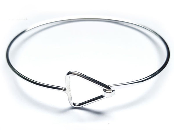 Wire Triangle Catch Sterling Silver Bangle - Essentially Silver Jewelry