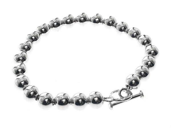 Ball 8mm Bracelet Sterling Silver - Essentially Silver Jewelry